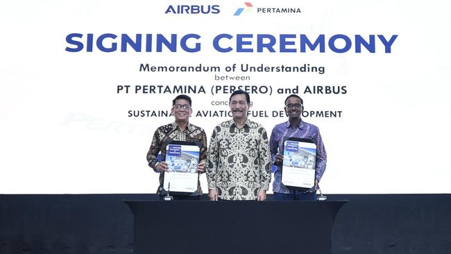 Pertamina dan Airbus Jajaki Kerja Sama Pengembangan SAF di Indonesia